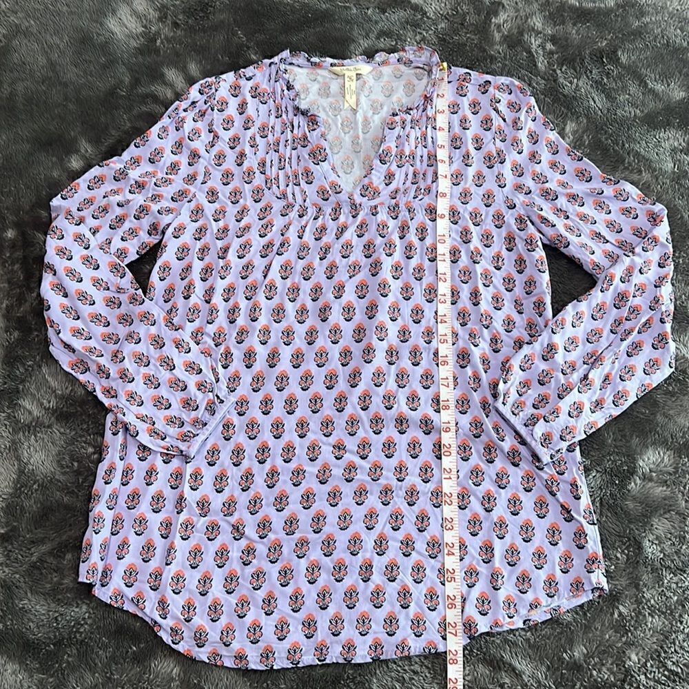 100. Matilda Jane Tunic Lavender Delicate Topiary Detail - Size Medium Blouse - Picture 6 of 10